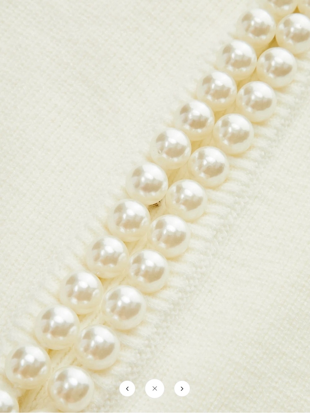 Commense Pearl- Decor Cap Sleeve Cardigan - White - Large - Picture 4 of 6